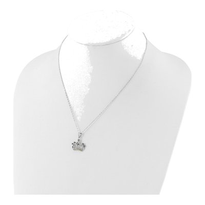 Sterling Silver Diamond Mystique Crown Pendant Necklace – view 3