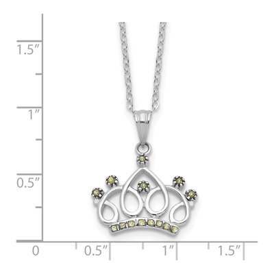 Sterling Silver Diamond Mystique Crown Pendant Necklace – view 4