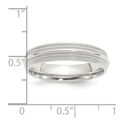 Sterling Silver 5mm Milgrain Comfort-Fit Wedding Band – view 4