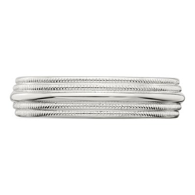 Sterling Silver 5mm Milgrain Comfort-Fit Wedding Band – view 5
