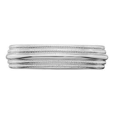 Sterling Silver 5mm Milgrain Comfort-Fit Wedding Band – view 3