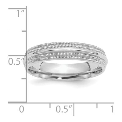 Sterling Silver 5mm Milgrain Comfort-Fit Wedding Band – view 4