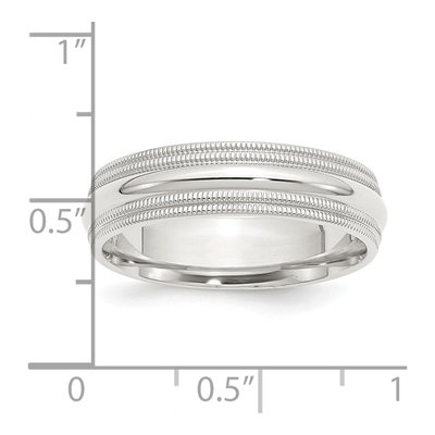 Sterling Silver 6mm Milgrain Comfort-Fit Wedding Band – view 4