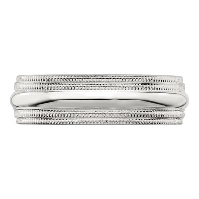 Sterling Silver 6mm Milgrain Comfort-Fit Wedding Band – view 5