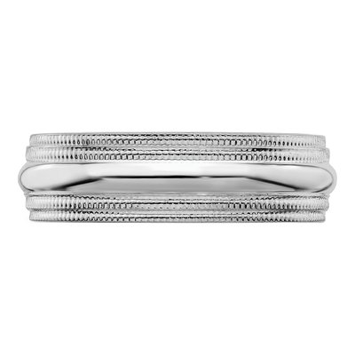 Sterling Silver 6mm Milgrain Comfort-Fit Wedding Band – view 4