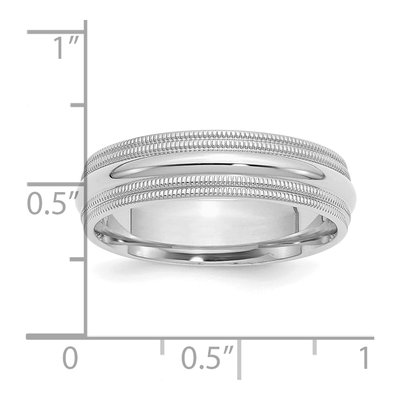 Sterling Silver 6mm Milgrain Comfort-Fit Wedding Band – view 5