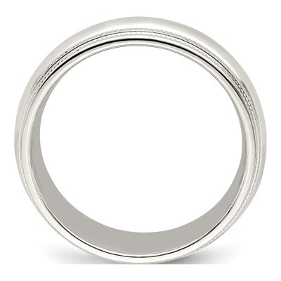 Sterling Silver 7mm Milgrain Comfort-Fit Wedding Band – view 3