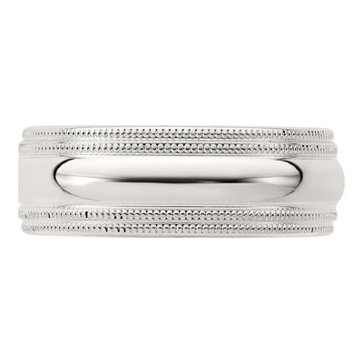 Sterling Silver 7mm Milgrain Comfort-Fit Wedding Band – view 5