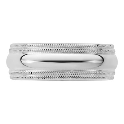 Sterling Silver 7mm Milgrain Comfort-Fit Wedding Band – view 3