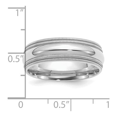 Sterling Silver 7mm Milgrain Comfort-Fit Wedding Band – view 4