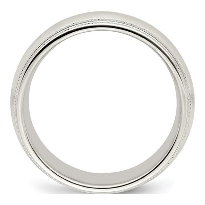 Sterling Silver 8mm Milgrain Comfort-Fit Wedding Band – view 3
