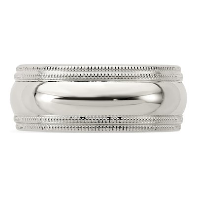 Sterling Silver 8mm Milgrain Comfort-Fit Wedding Band – view 5