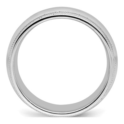 Sterling Silver 8mm Milgrain Comfort-Fit Wedding Band – view 2