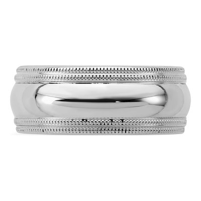 Sterling Silver 8mm Milgrain Comfort-Fit Wedding Band – view 3