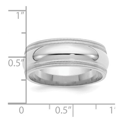 Sterling Silver 8mm Milgrain Comfort-Fit Wedding Band – view 4