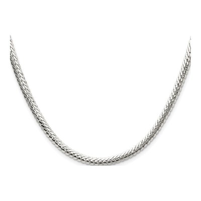 Sterling Silver 4.1mm Double Oval Flat Curb Chain – view 2