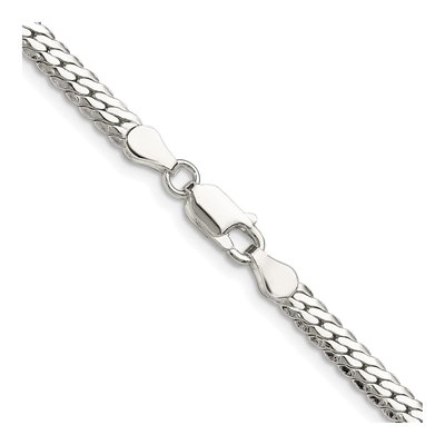 Sterling Silver 4.1mm Double Oval Flat Curb Chain – view 3