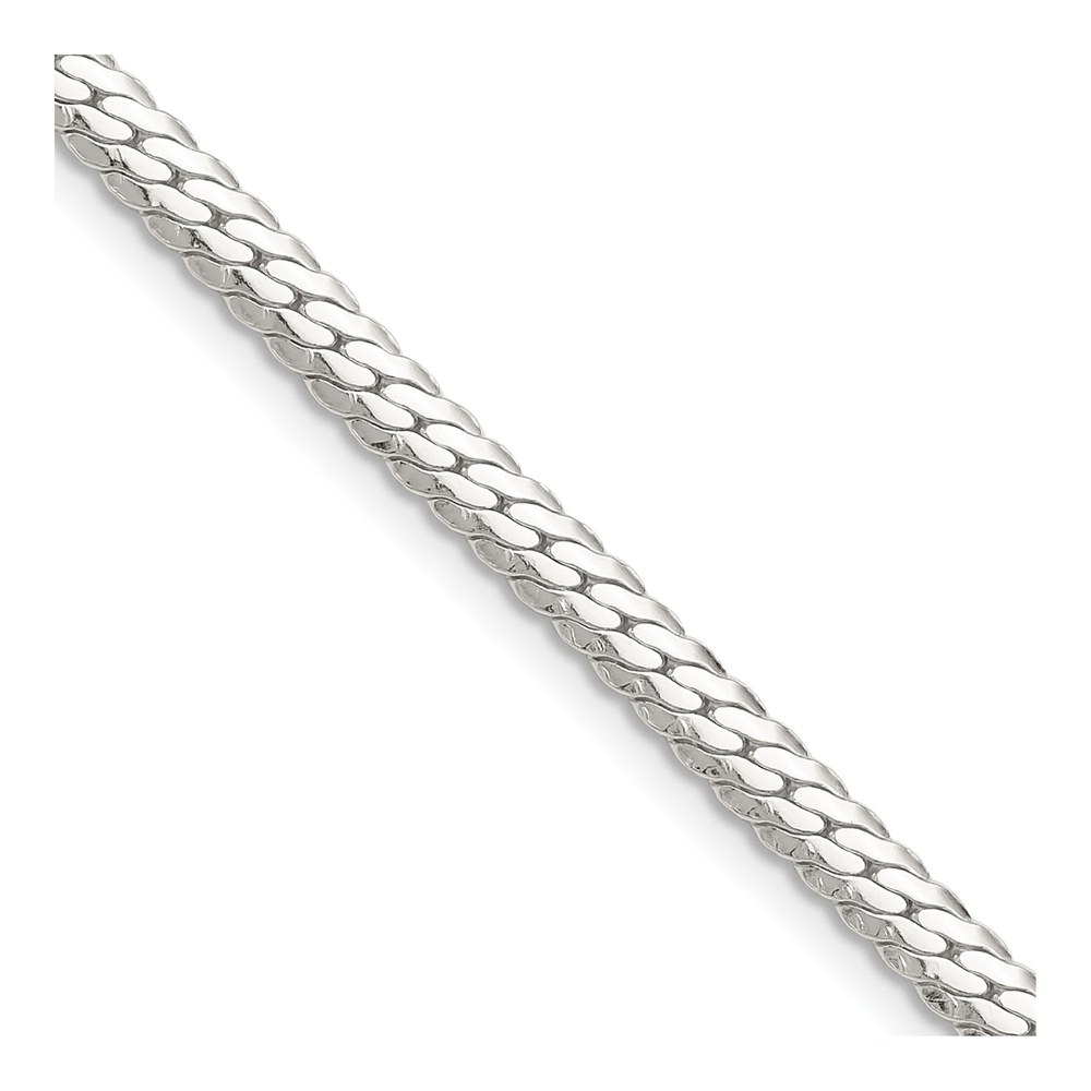 Sterling Silver 4.1mm Double Oval Flat Curb Chain