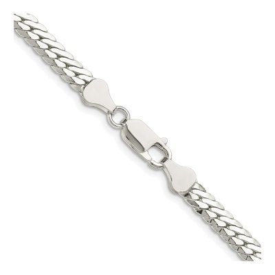 Sterling Silver 5.1mm Double Oval Flat Curb Chain – view 3