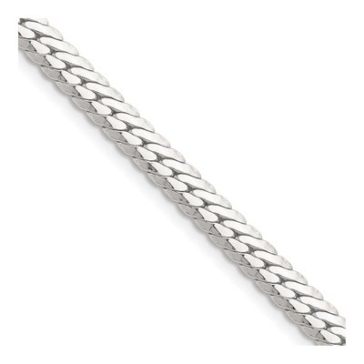 Sterling Silver 5.1mm Double Oval Flat Curb Chain