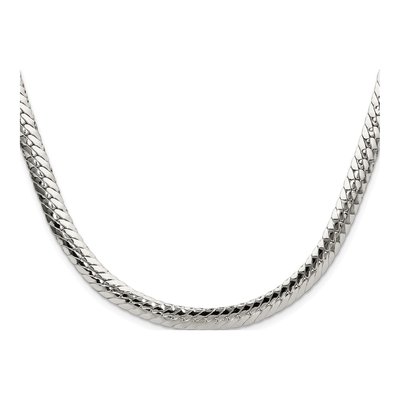 Sterling Silver 6.25mm Double Oval Flat Curb Chain – view 2