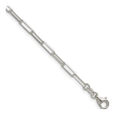 Sterling Silver 3.1mm Diamond-Cut Paperclip Chain