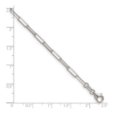 Sterling Silver 3.1mm Diamond-Cut Paperclip Chain Bracelet – view 2
