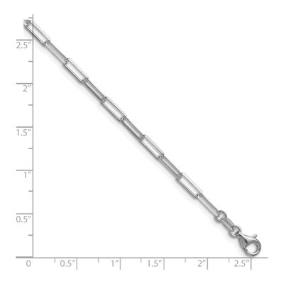 Sterling Silver 3.1mm Diamond-Cut Paperclip Chain Bracelet – view 2