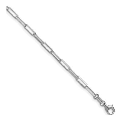 Sterling Silver 3.1mm Diamond-Cut Paperclip Chain Bracelet