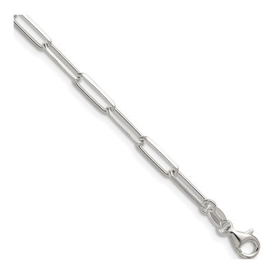 Sterling Silver 3.5mm Diamond-Cut Paperclip Chain
