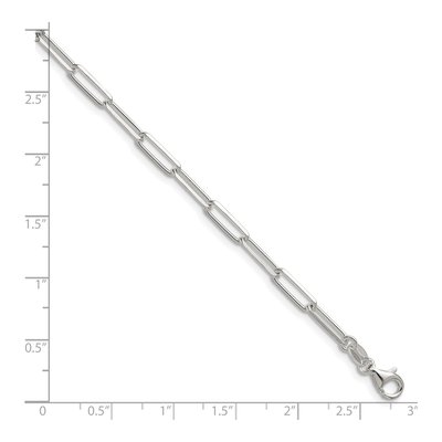 Sterling Silver 3.5mm Diamond-Cut Paperclip Chain Bracelet – view 2