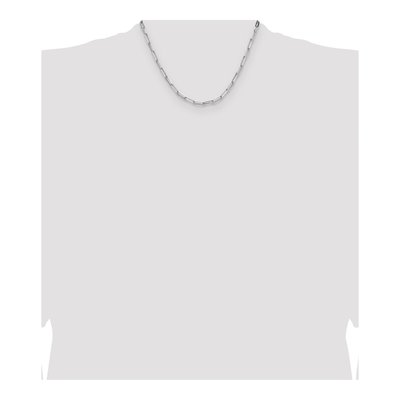 18in Sterling Silver Diamond-Cut Paperclip Chain – view 4