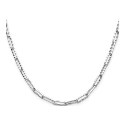 Sterling Silver 3.5mm Diamond-Cut Paperclip Chain – view 2