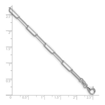 Sterling Silver 3.5mm Diamond-Cut Paperclip Chain Bracelet – view 2