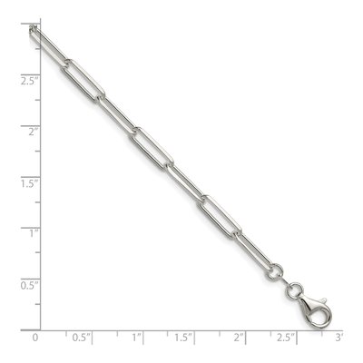 Sterling Silver 4.4mm Diamond-Cut Paperclip Chain Bracelet – view 2