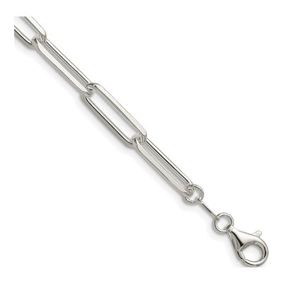 Sterling Silver 5.5mm Diamond-Cut Paperclip Chain