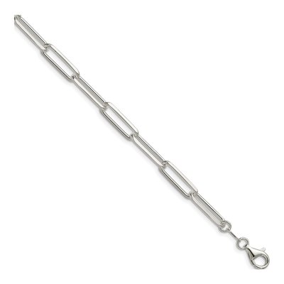 Sterling Silver 5.5mm Diamond-Cut Paperclip Chain Bracelet
