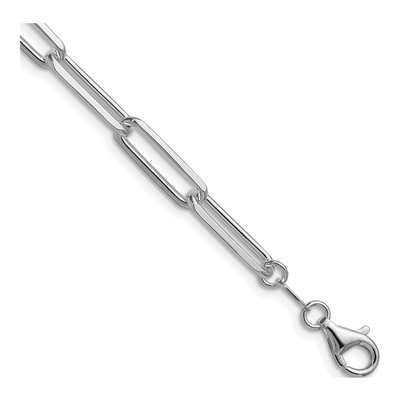 Sterling Silver 5.5mm Diamond-Cut Paperclip Chain