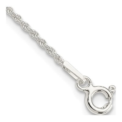 Sterling Silver 1.3mm Rope Chain Bracelet