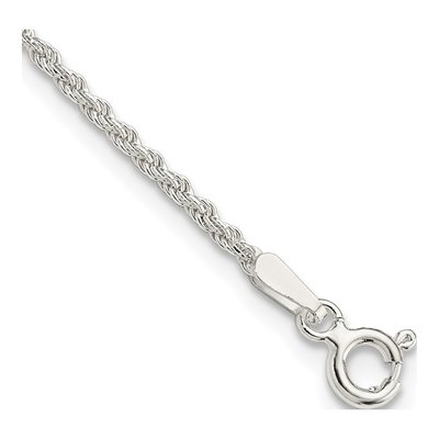Sterling Silver 1.5mm Rope Chain Bracelet