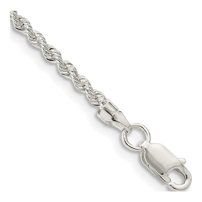 Sterling Silver 2.3mm Rope Chain Bracelet