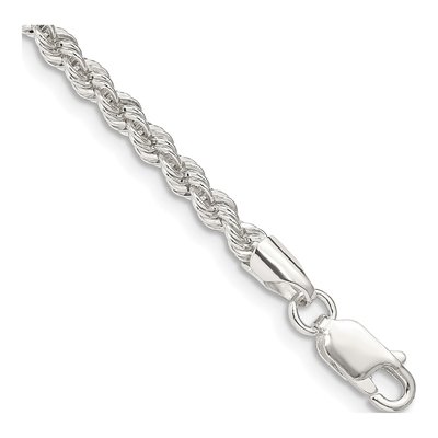 Sterling Silver 3mm Rope Chain Bracelet