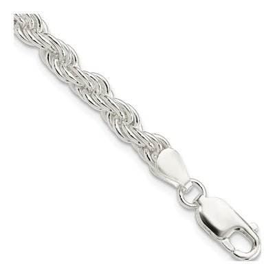 Sterling Silver 5mm Rope Chain Bracelet