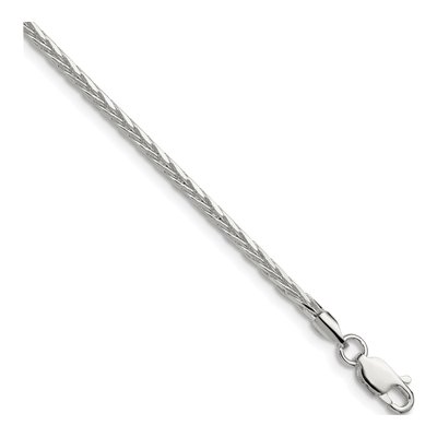 Sterling Silver 2.5mm Diamond-Cut Square Wheat Chain