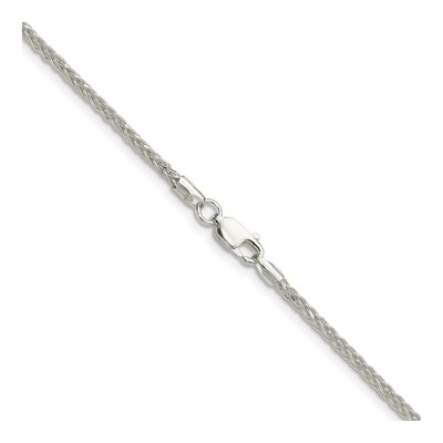 Sterling Silver 2.1mm Diamond-Cut Square Wheat Chain – view 3