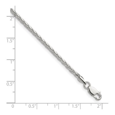 Sterling Silver 2.5mm Diamond-Cut Square Wheat Chain – view 5