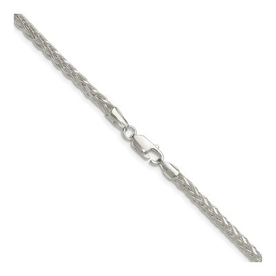 Sterling Silver 3.5mm Diamond-Cut Square Wheat Chain – view 3