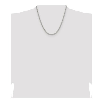 Sterling Silver 3.5mm Diamond-Cut Square Wheat Chain – view 4