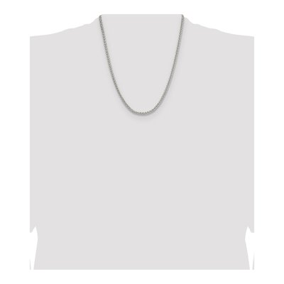 Sterling Silver 3.5mm Diamond-Cut Square Wheat Chain – view 4