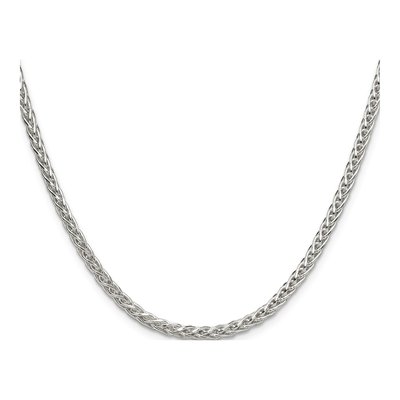 Sterling Silver 3.5mm Diamond-Cut Square Wheat Chain – view 2